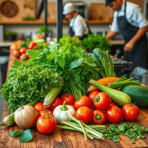 Hands holding fresh vegetables